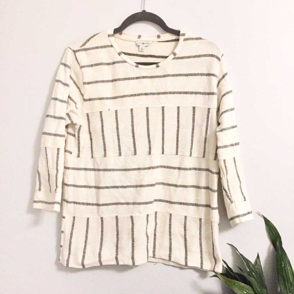 Lucky Lotus Patchwork Stripe Top